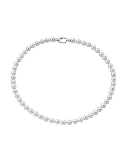 Collar Majorica plata perlas blancas 6mm 45cm 09854.01.2