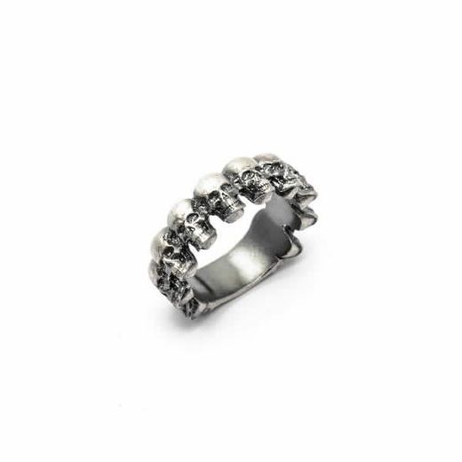 Anillo Raive de calaveras medianas plata  SKS237