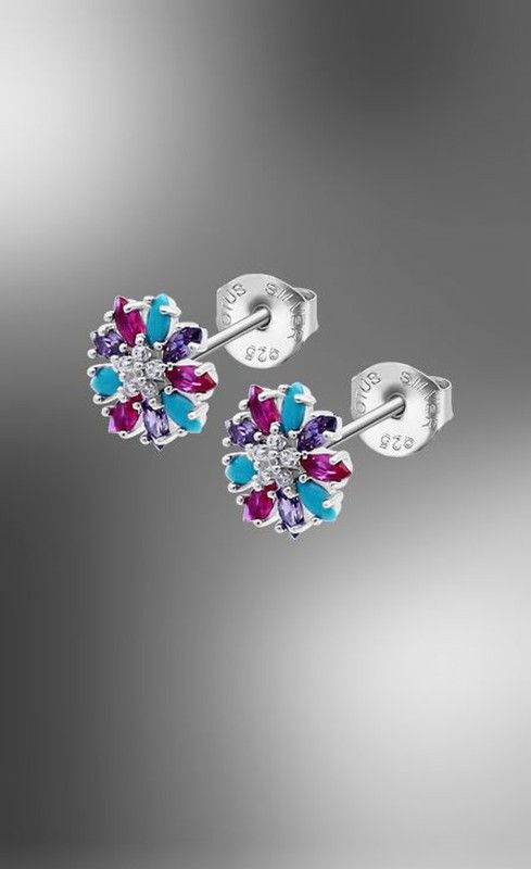 Pendientes Lotus Silver Flor Multicolor LP3560-4/2