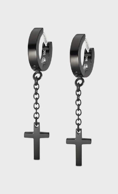 Pendientes Lotus Style Hombre Negro.Ls2173-4/2