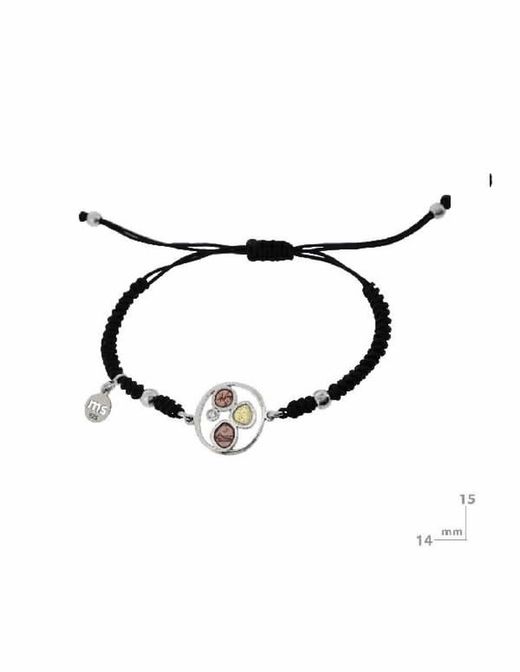 Pulsera M.Sarda  macramé de Plata  Oro y brillante.22246